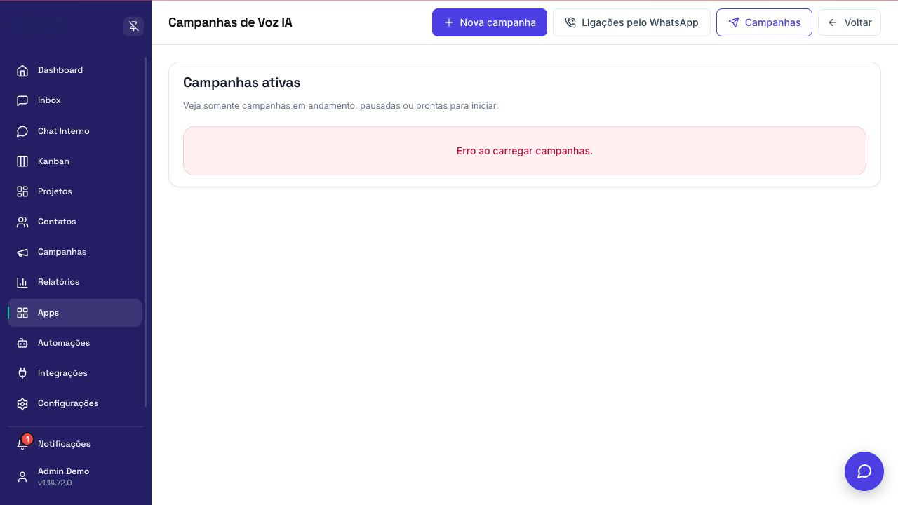 Painel de Campanhas de Voz IA
